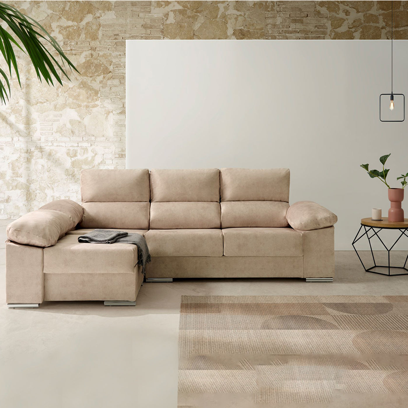 Sofa Chaise Longue Reversible Alta Gama Anna