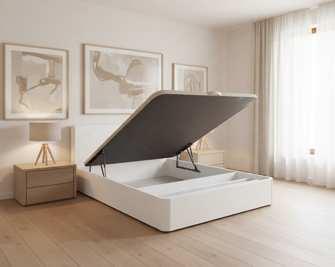 Canapé abatible de madera Nápoles color blanco — imagen 2