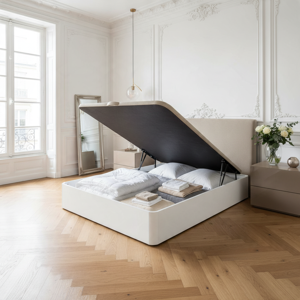 Canapé abatible de madera Venecia XL color blanco — imagen 2