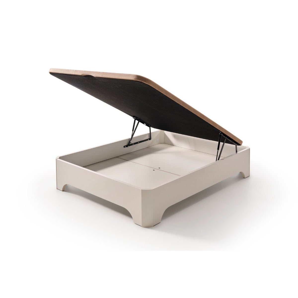 Canapé Abatible de Madera Milán | Altura 38 cm, Gran Capacidad, Elevado con Patas y Tapa 3D Transpirable