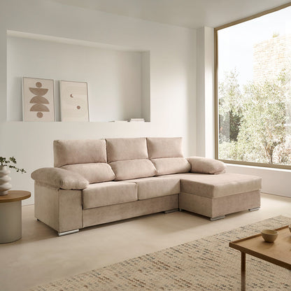 Sofa Chaise Longue Reclinable y Deslizante Melissa Alta Gama