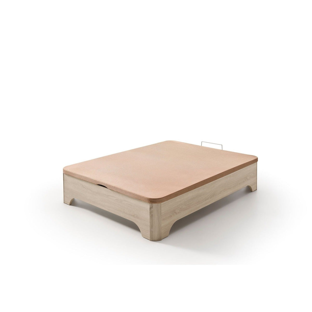 Canapé abatible de madera Milán color ártico sobre fondo blanco cerrado