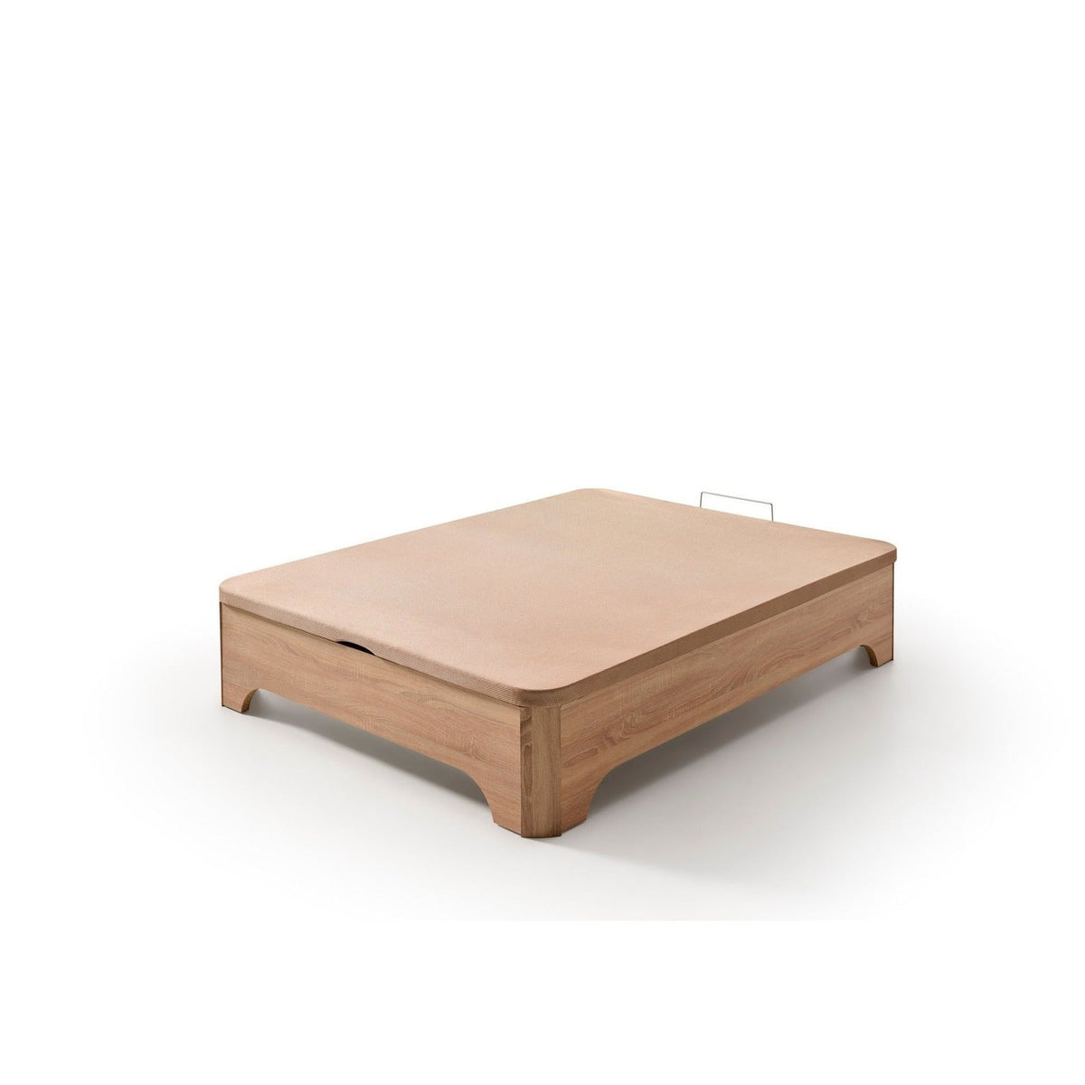 Canapé abatible de madera Milán color cambrian sobre fondo blanco cerrado
