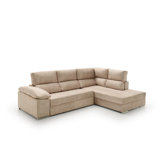 Sofá Cama Chaise Longue Capri Beige - Velare