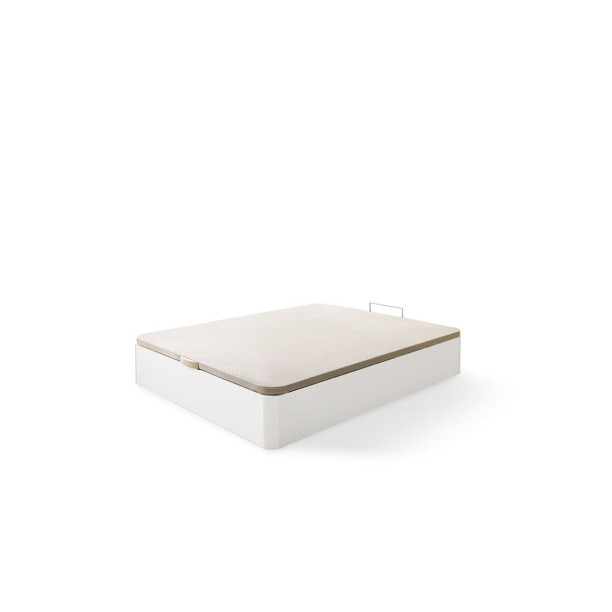 Canapé abatible de madera Toscana color blanco sobre fondo blanco cerrado