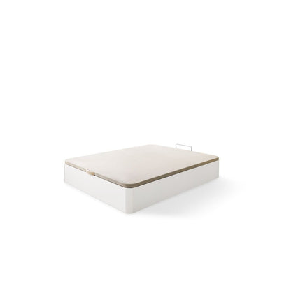 Canapé abatible de madera Toscana color blanco sobre fondo blanco cerrado