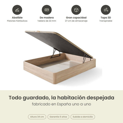 Canapé abatible de madera Toscana color cambrian – infografía de beneficios