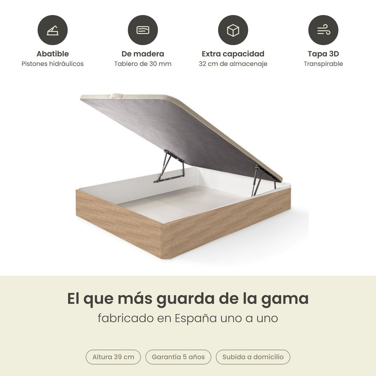 Canapé abatible de madera Venecia XL color cambrian — imagen 7