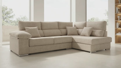 Sofá Rinconera Chaise Longue Formentera - Reclinable y Deslizante - Asientos Extraíbles