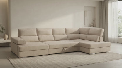 Divano Chaise Longue Letto Amalfi - Doppia Chaise Longue Reclinabile - Alta Gamma